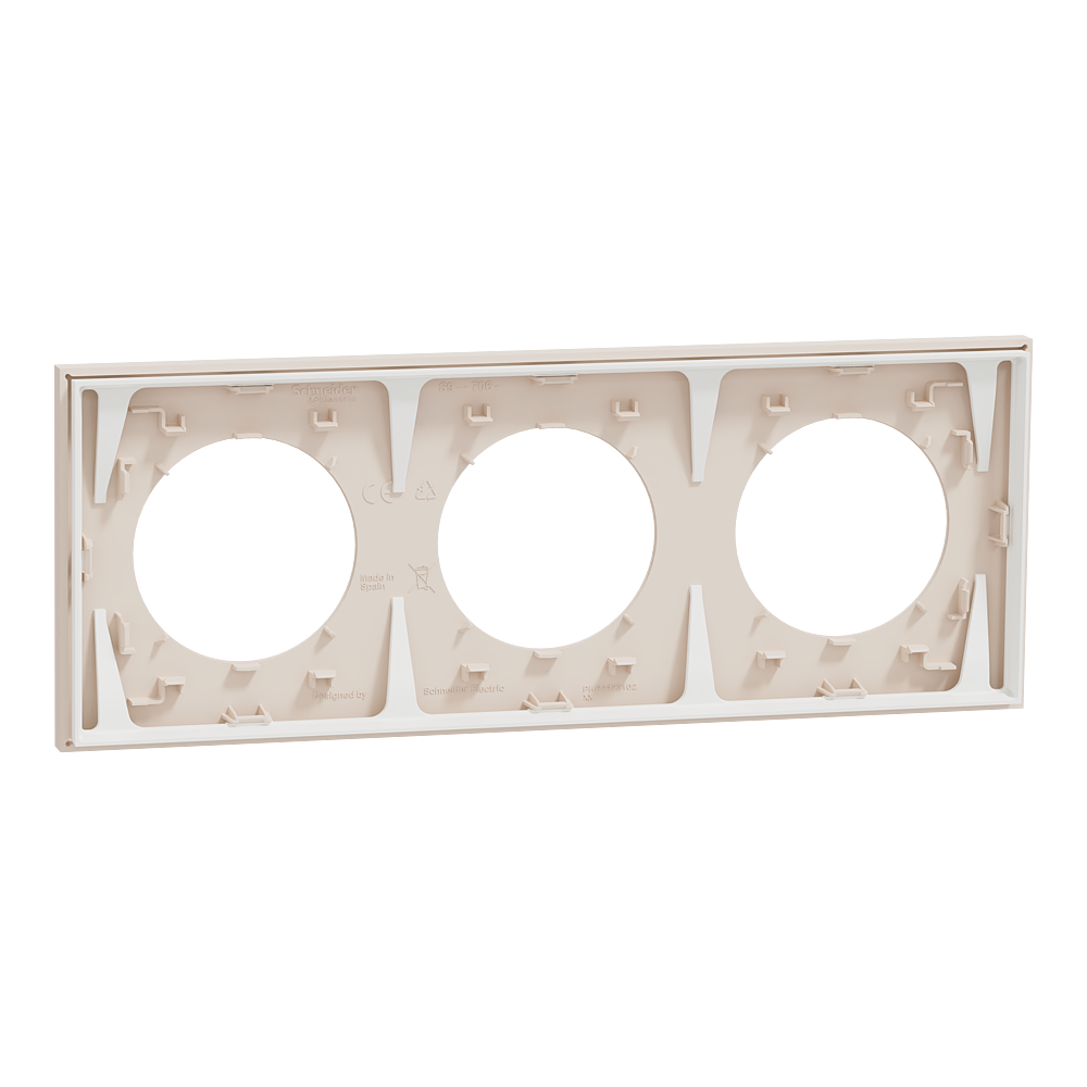 Odace plaque 3 postes beige sable